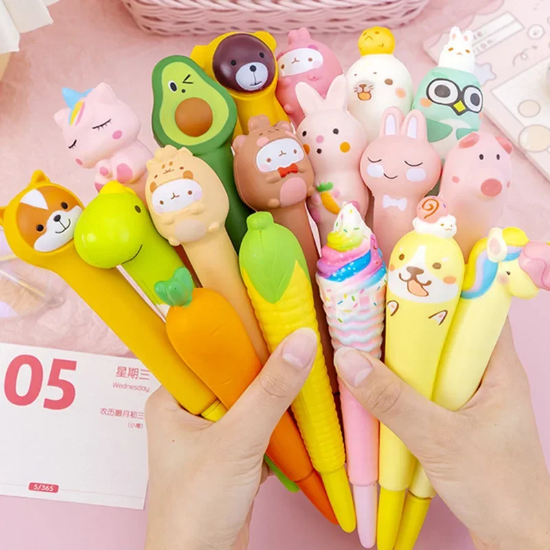 0,5mm kawaii Tiere Stress lindern matsch igen Gel Stift Signatur Squeeze Schaum Stift niedlichen Schul büro liefert Geschenk Briefpapier