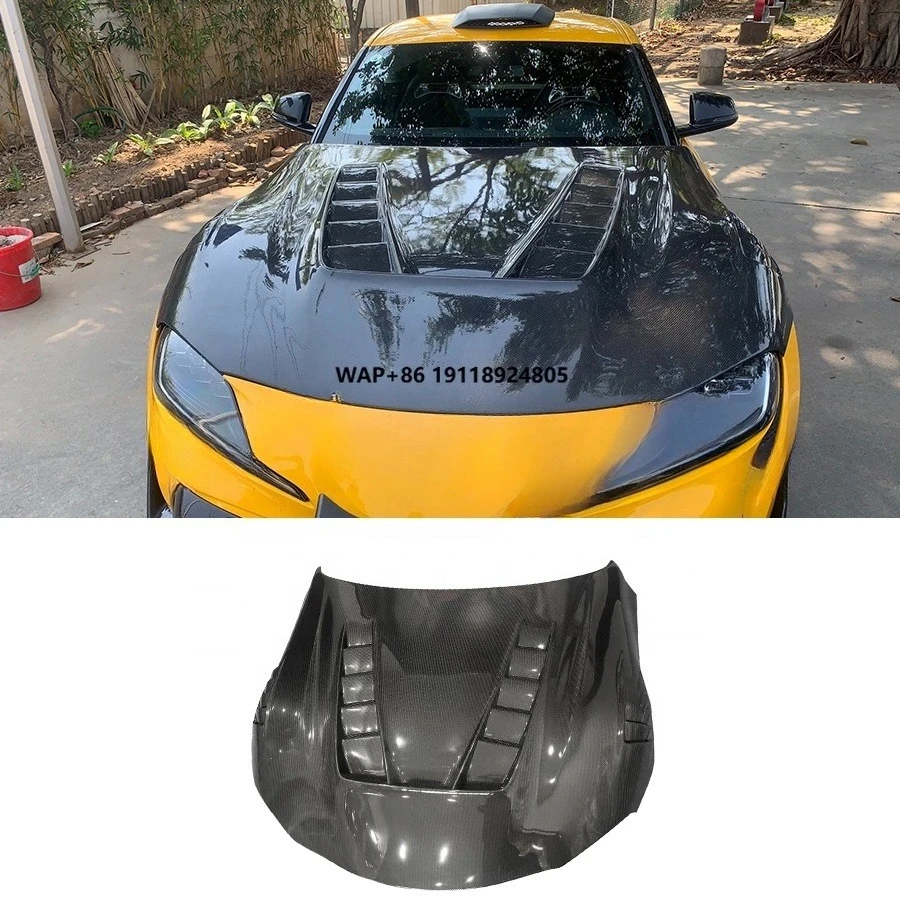 

Carbon Fiber Front Engine Hood Cover for Supra A90 A91 Mk5 2019+ TV Style Front Engine Bonnet Vented Hood Exterior Parts