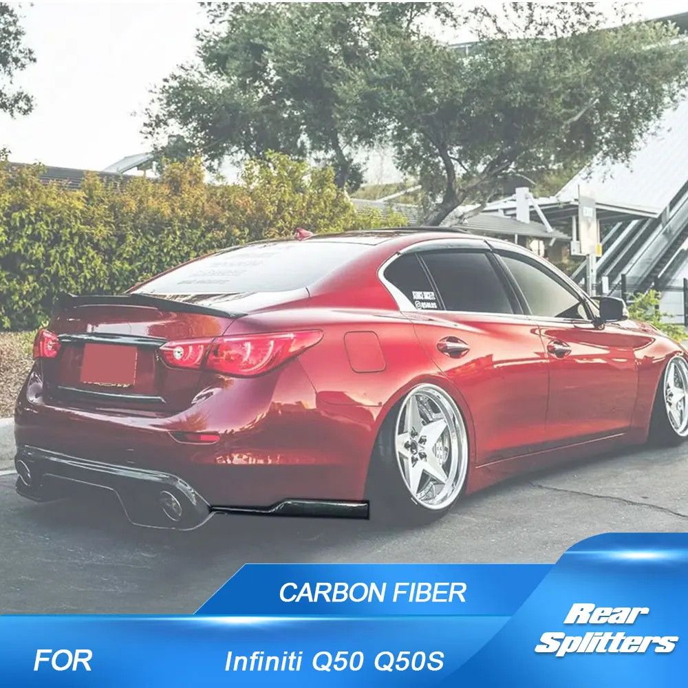 

Carbon Fiber Rear Bumper Side Corner Splitters For Infiniti Q50 Q50S 2014-2017 Rear Bumper Lip Splitters Fin Canards