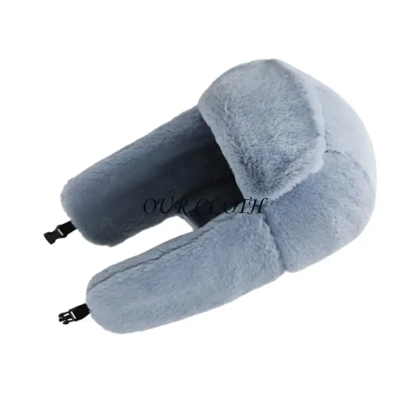 Faux Furs Trapper Hat with Ear Flaps Windproof Ski Hat Thicken Earflap Hat with Clasp for Women Men Skating Y1AC