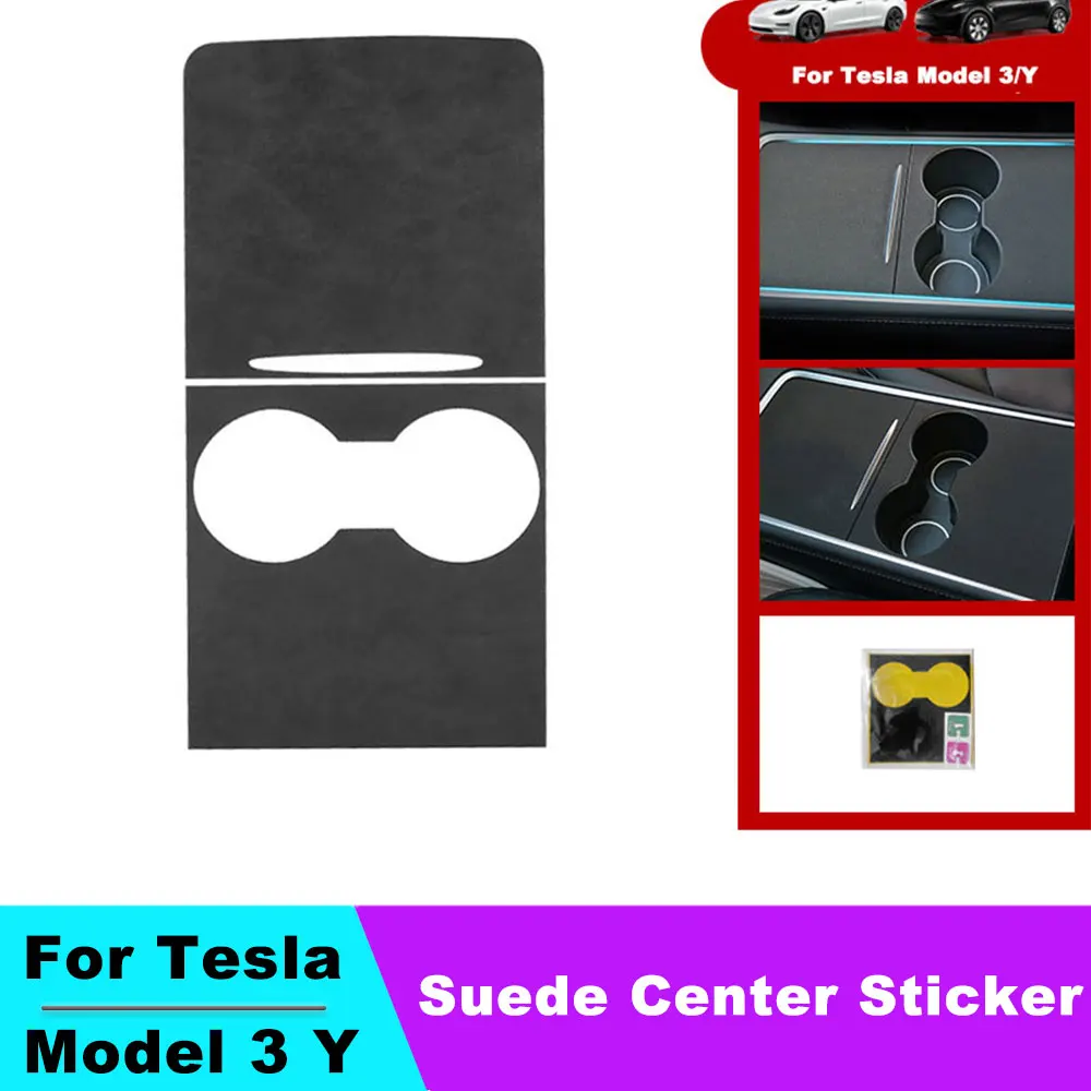 

Suede Center Console Panel Sticker For Tesla Model 3 Y Film Central Control Cover Car Interior Accessories