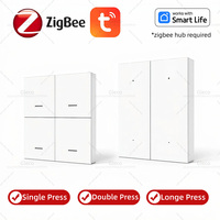 ZigBee Tuya Scene Switch 4 Gang 12 Scenario Wireless Push Button Controller Battery Powered For Smart Life APP Home Automation
