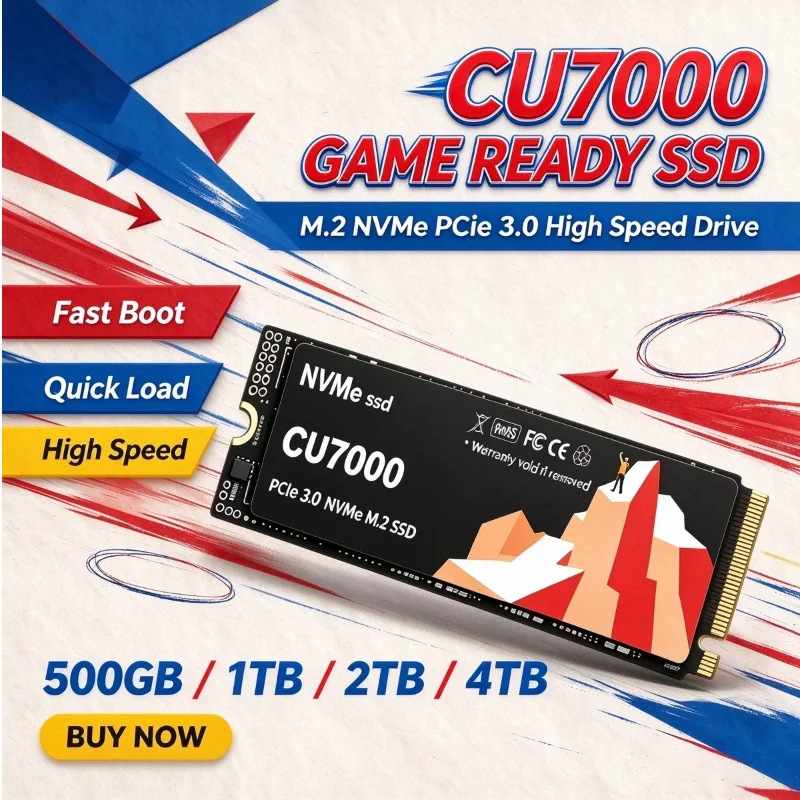 CU7000 PCIe 3.0 M.2 NVMe SSD Internal Solid State Drive Fast Read Write Gaming Hard Drive for PC Notebook