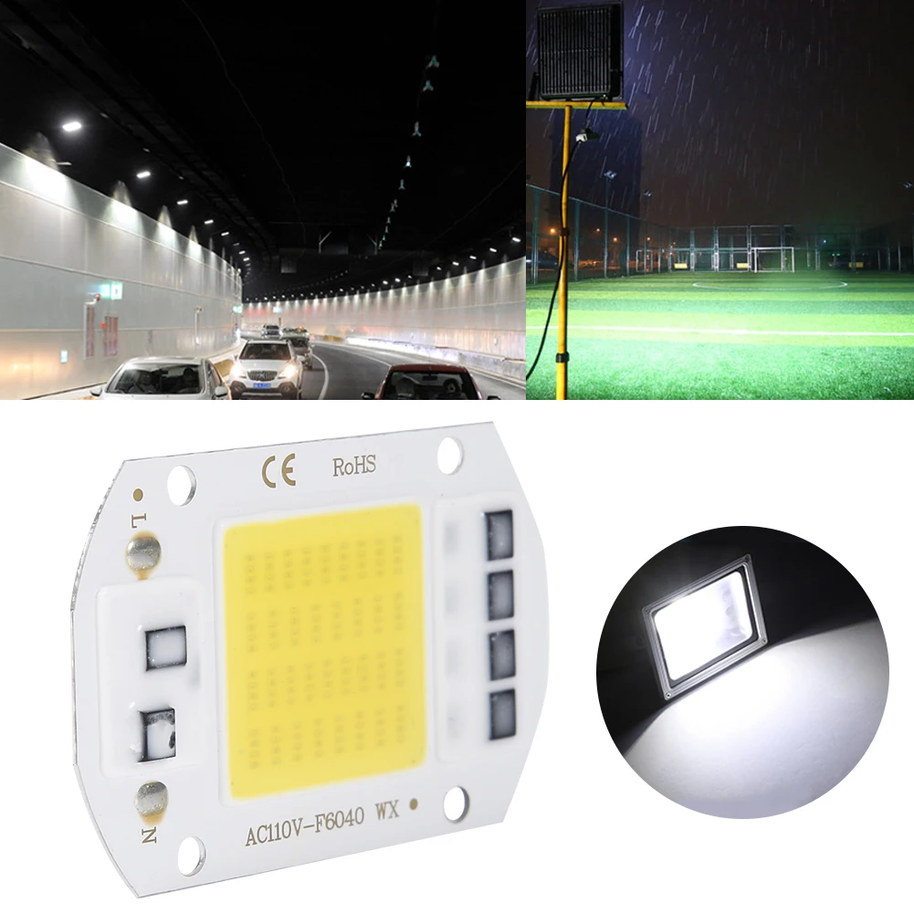 

2PCS COB Chip Light COB Light Chip Chip Light Source AC110V 50W High Bright Integrated LED Chip Light Source COB Chips 6x4cm