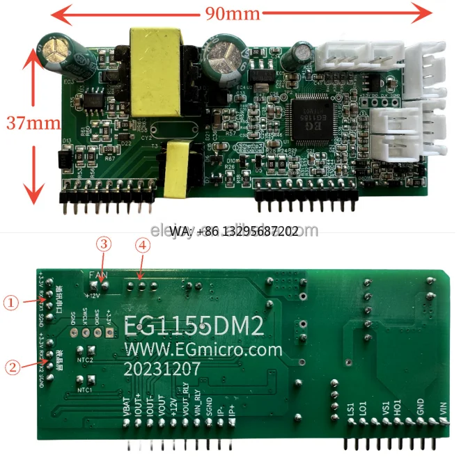 

EGmicro direct sales EG1155DM2 Digital Power Electric Vehicle High Power Lithium Lead Acid Lifepo4 Charger Driver Board