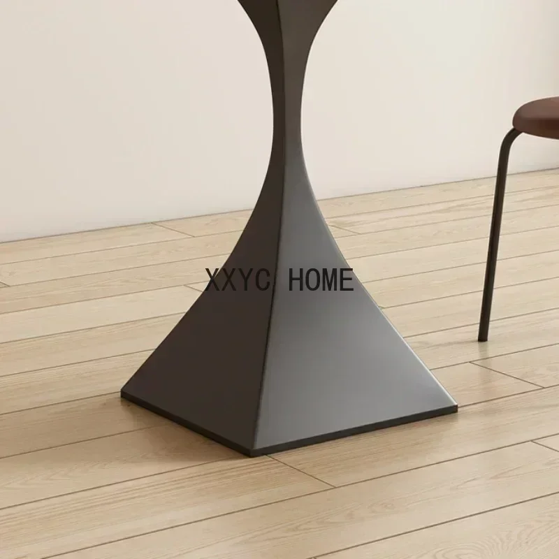 Tavolo da soggiorno retrò in ardesia Semplice rotondo nordico nero minimalista moderno Mesas De Comedor Mobili per la casa HD50CZ