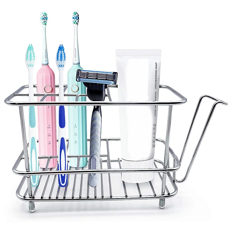 

Toothbrush Holder for Bathroom Wall or Counter, Non-Slip Mat Drill-Free Toothbrush Organizer for Electronic Toothbrush