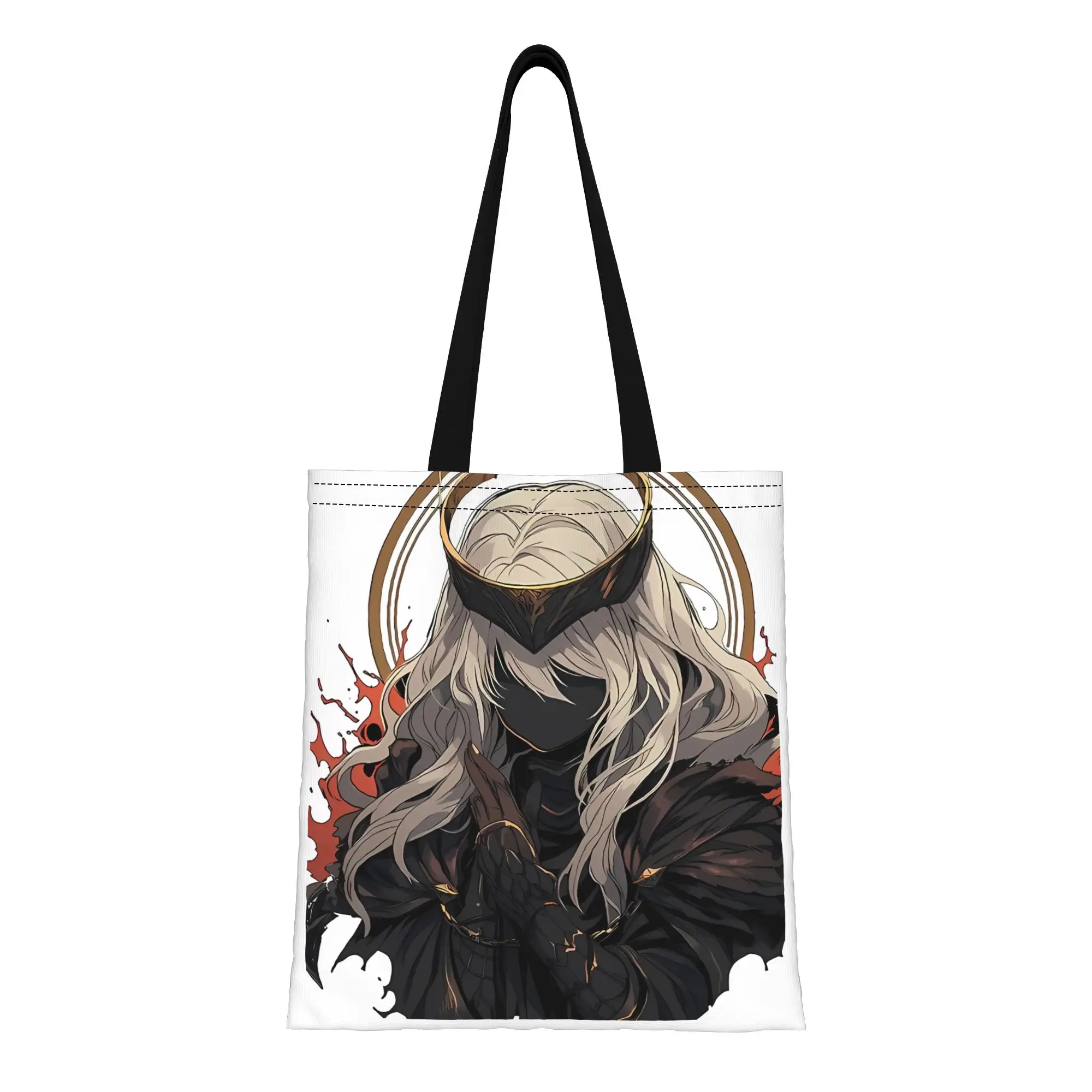 Bolso de mano de lona para mujer con diseño de Dark Souls Faceless Firekeeper Maiden, para compras, viajes, al aire libre, bolso de hombro resistente