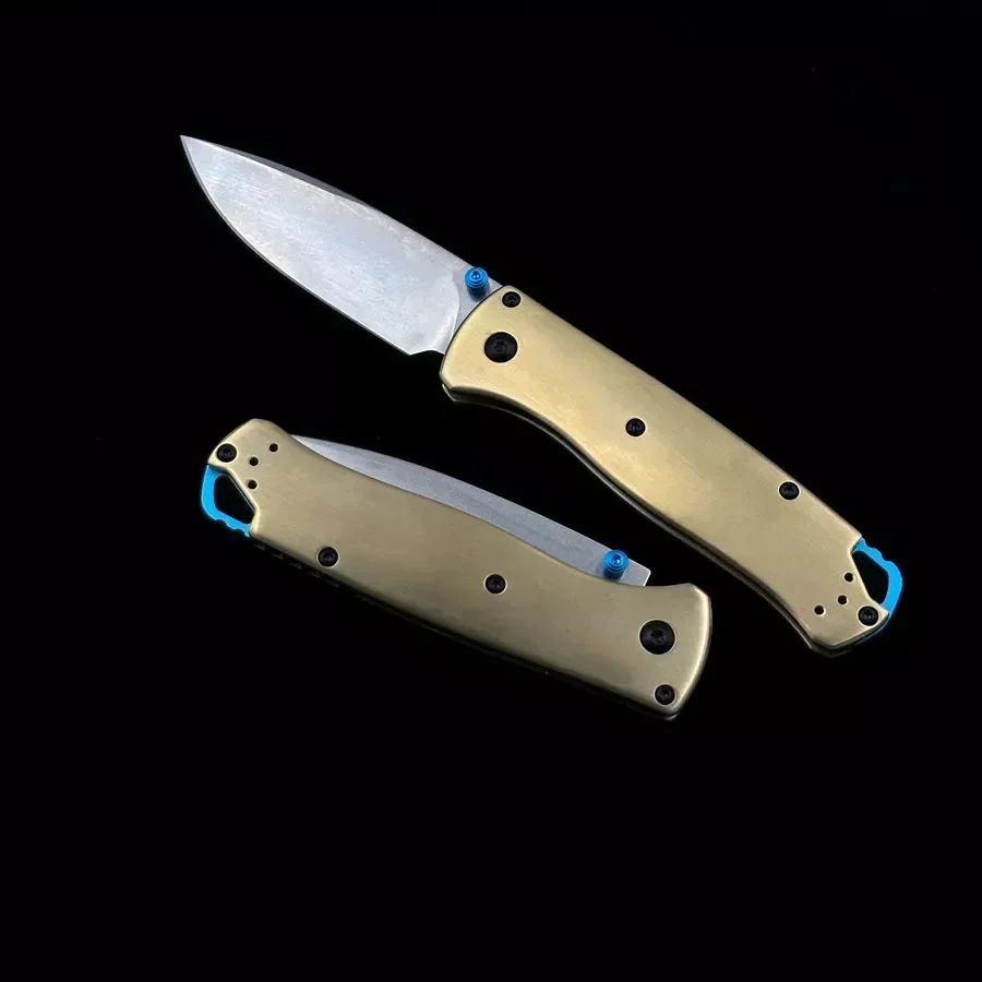 BM BUGOUT 535-3 Brass Handle Outdoor Folding Knife Mark S90V Blade EDC Hunting Camping Tactical Survival Manual Knives