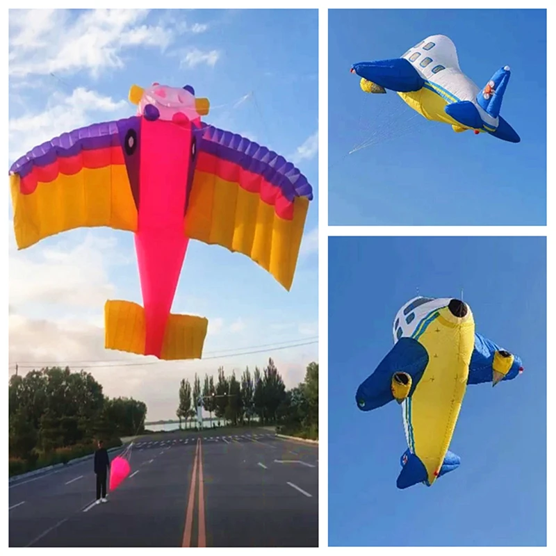 

free shipping Double line aircraft Kite for adults outdoor toys windsock inflatable kite Line winding sports kite Outdoor toys