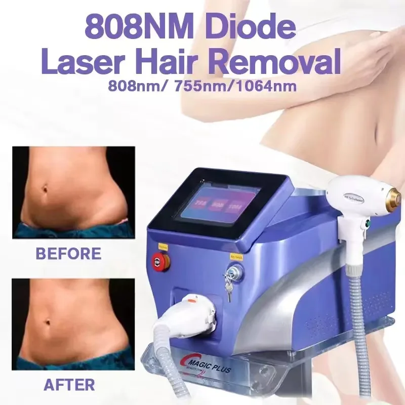 

NEW 3 Wavelength Diode Laser 755 808 1064 nm Hair Removal Machine Cooling Head Painless Laser Epilator Professional Hair Removal