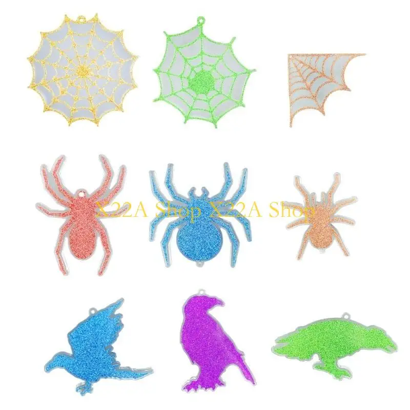 

Unique Halloween Spiders Keychains Mold DIY Epoxy Craft Necklace Keychain Jewelry Mold