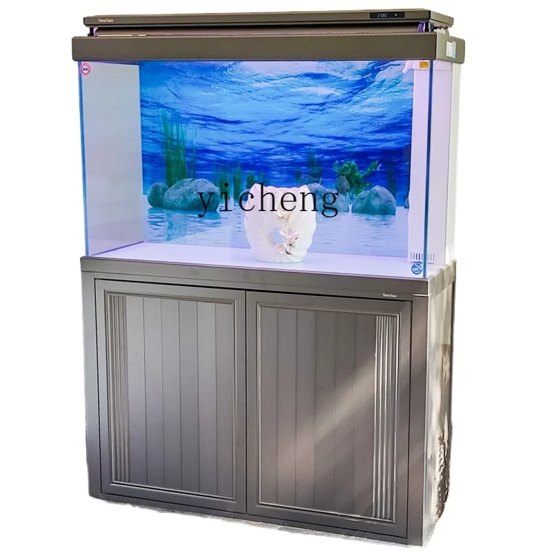 

TQH Living Room Large Bottom Filter Aquarium Household Ecological Glass Fish Tank Floor Free Water Change