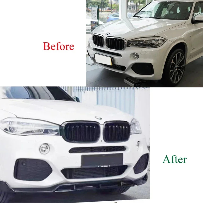 For BMW X5 F15 30d 40d 35i M50i M50d 2013-2018 4Pcs Car Front Bumper Splitter Lip Spoiler Diffuser Guard Cover Body Kits ABS