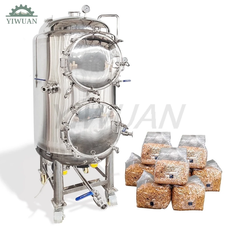 330 Liter Vertical Steam Mushroom Autoclave Sterilizer With Double Pressure Gauge And Double Safety Valve USA In Stock