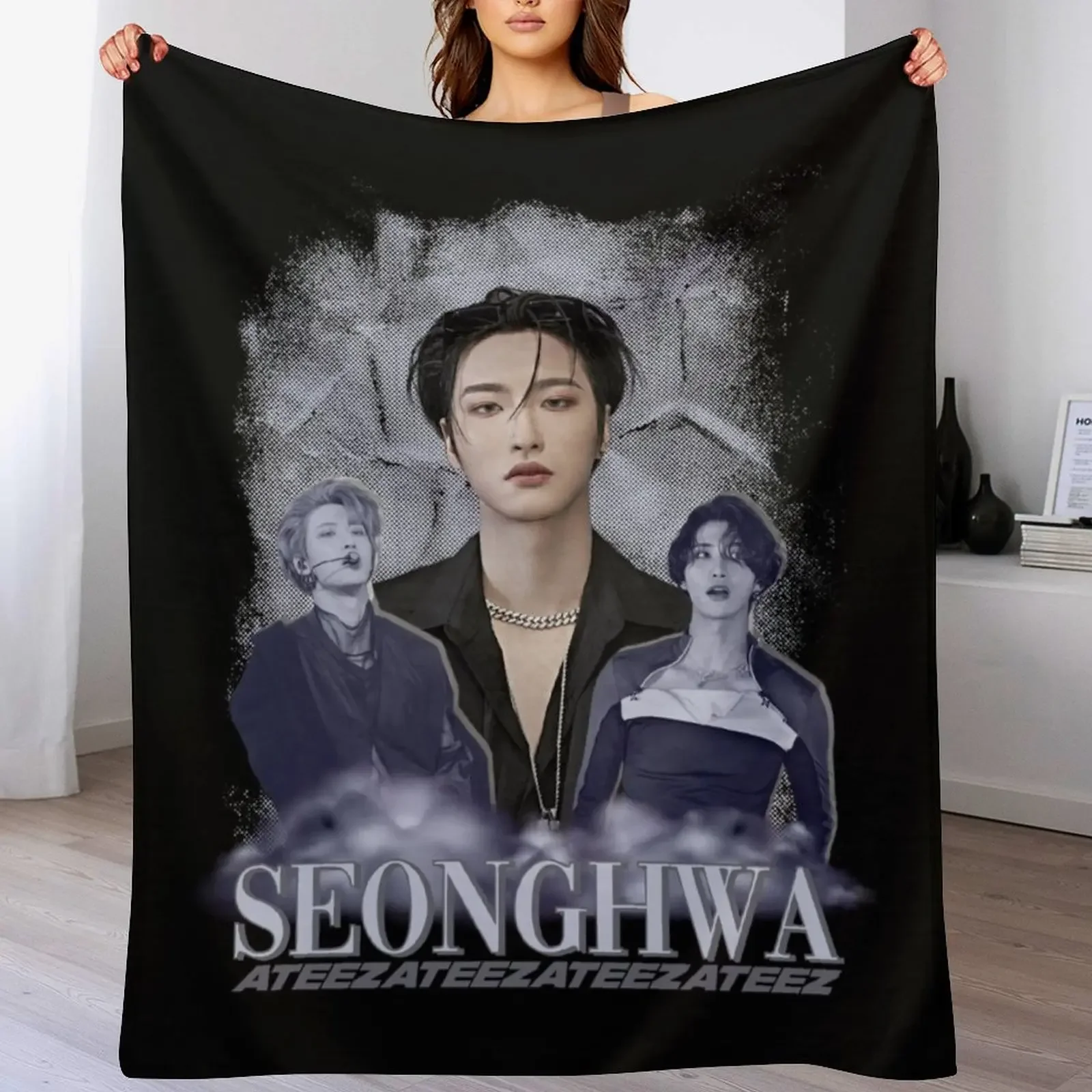 

icy vintage seonghwa Throw Blanket Blankets For Bed Bed Fashionable manga blankets ands Blankets