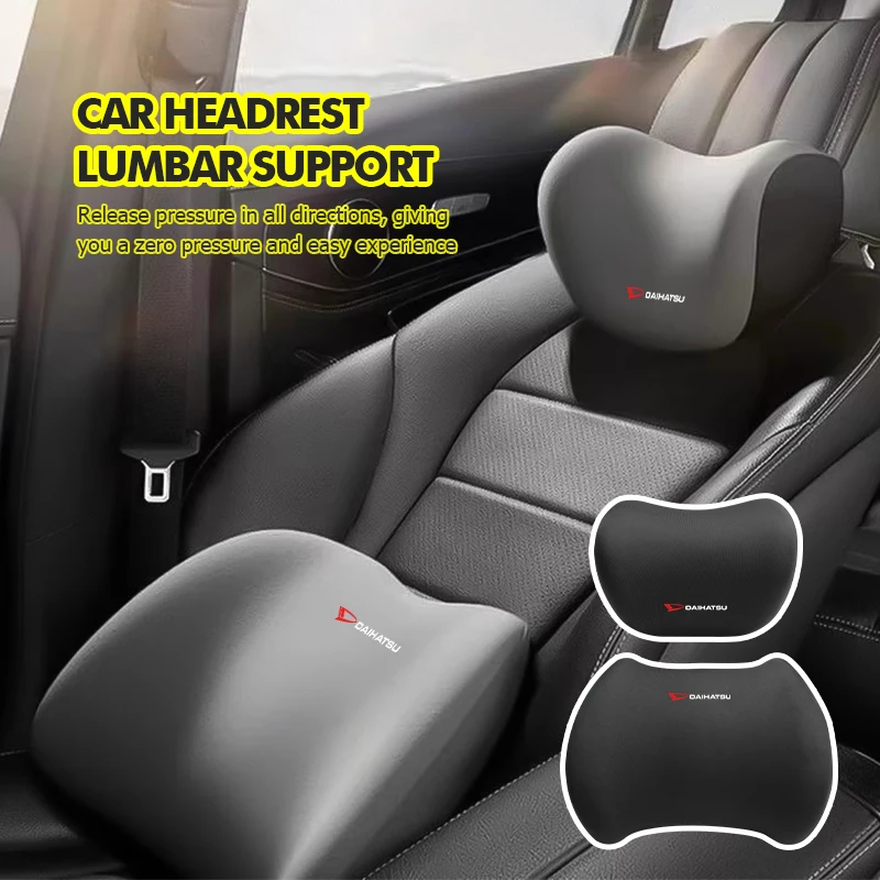 Protector de Cabeza y Cojín de Soporte Lumbar para Asiento de Coche Daihatsu, para los Modelos Feroza, Cuore, Storia, Rocky, Harga, Ayla, Sigra, Hijet y Mira