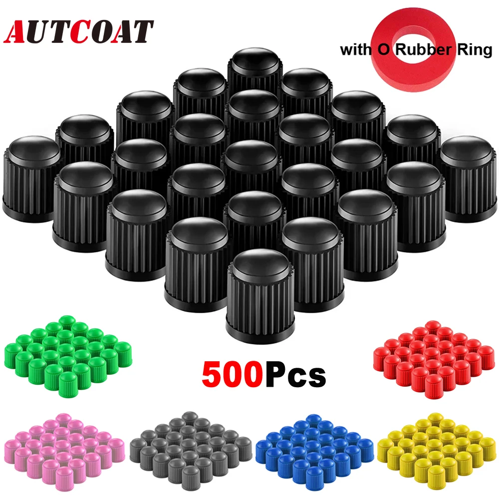 

500 шт. колпачков для ниппелей шин с резиновым уплотнительным кольцом, универсальные колпачки для автомобилей, внедорожников, велосипедов, грузовиков, мотоциклов