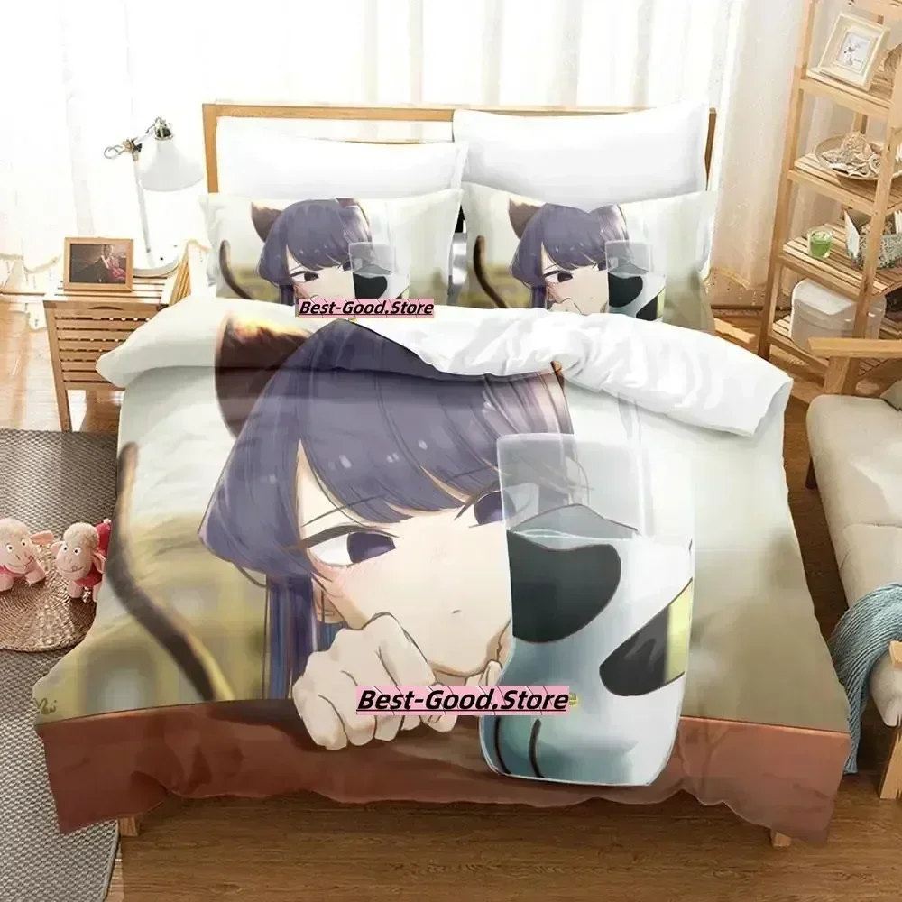 Komi Can't Communicate Bedding Set Duvet Cover Sheet Printed Bed Set Pillowcase Bed Full Queen King Size Comforter Bedroom