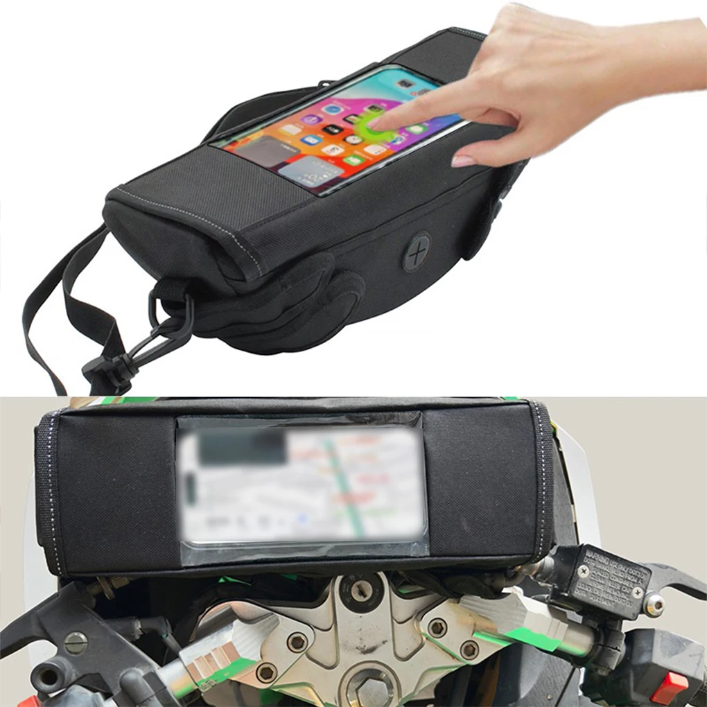 Motorcycle Windscreen Bag Handlebar Bag Fuel Tank Bag Touch Screen Earphone Mobile Phone Navigation Holder