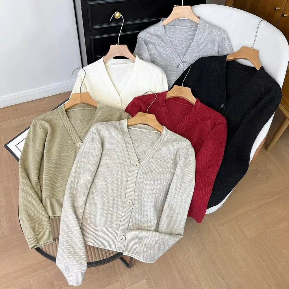 

Soft Cozy V-Ne ort Sve Long Knitted Sweater Women's Autumn New Sle Slimming Comfortable Commute Sle Single Piece