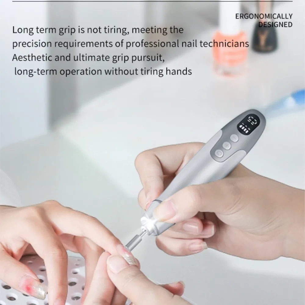 

Беспроводная аккумуляторная дрель для ногтей Pro с 10-скоростной регулировкой - набор электрических маникюрных ручек, портативная шлифовальная машинка для салона и домашнего использования