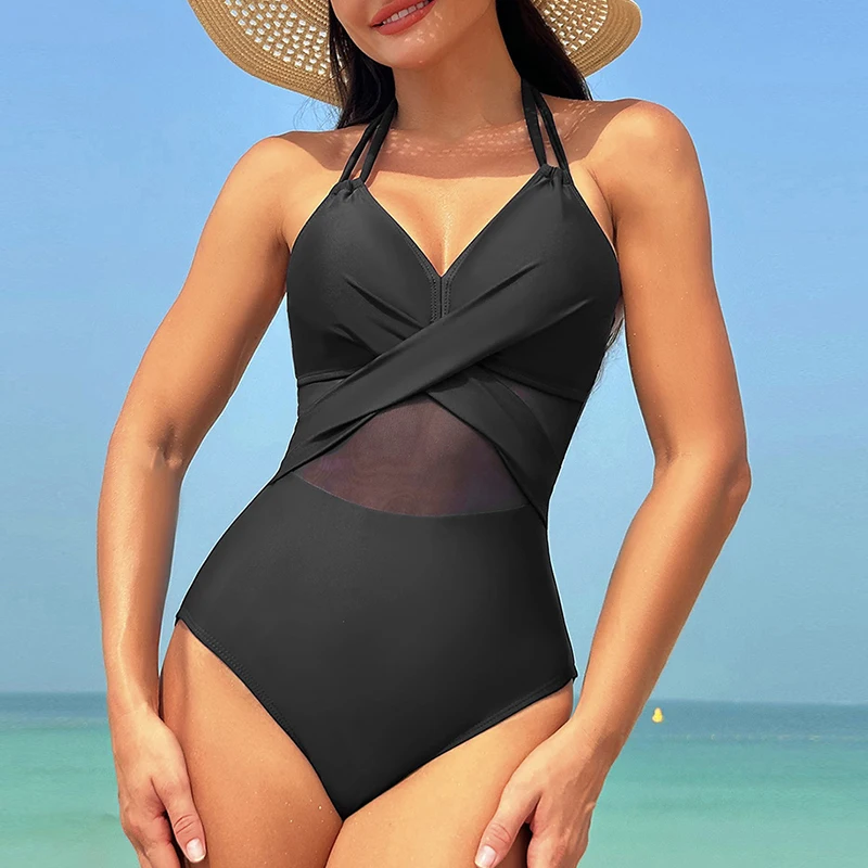 امرأة قطعة واحدة المايوه رفع مبطن بيكيني مثير شبكة تنفس ملابس السباحة التخسيس المايوه
