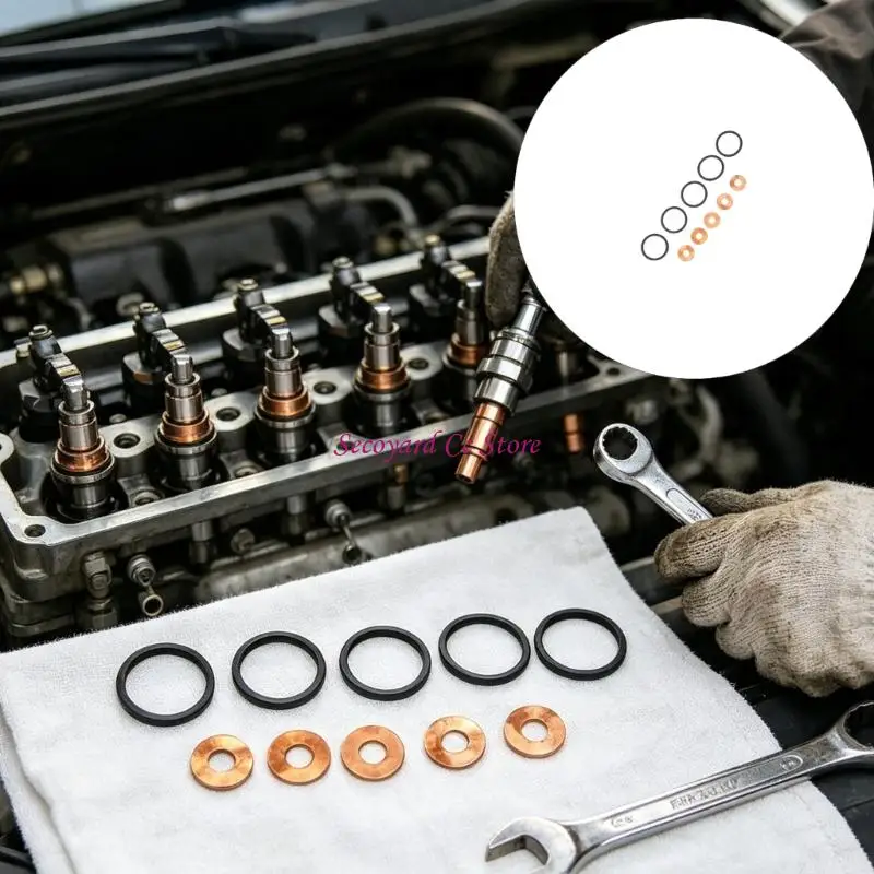 N3UC TD5 Service with 5 Copper Washers and 5 Rubber O Seal Pieces