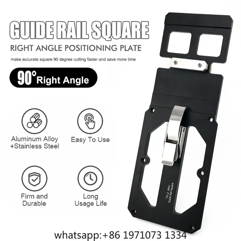 Woodworking Guide Rail Square Right Angle Positioning Plate Match TS55/TS75 Slide Rails Compatible with Festool/Makita/Milwaukee