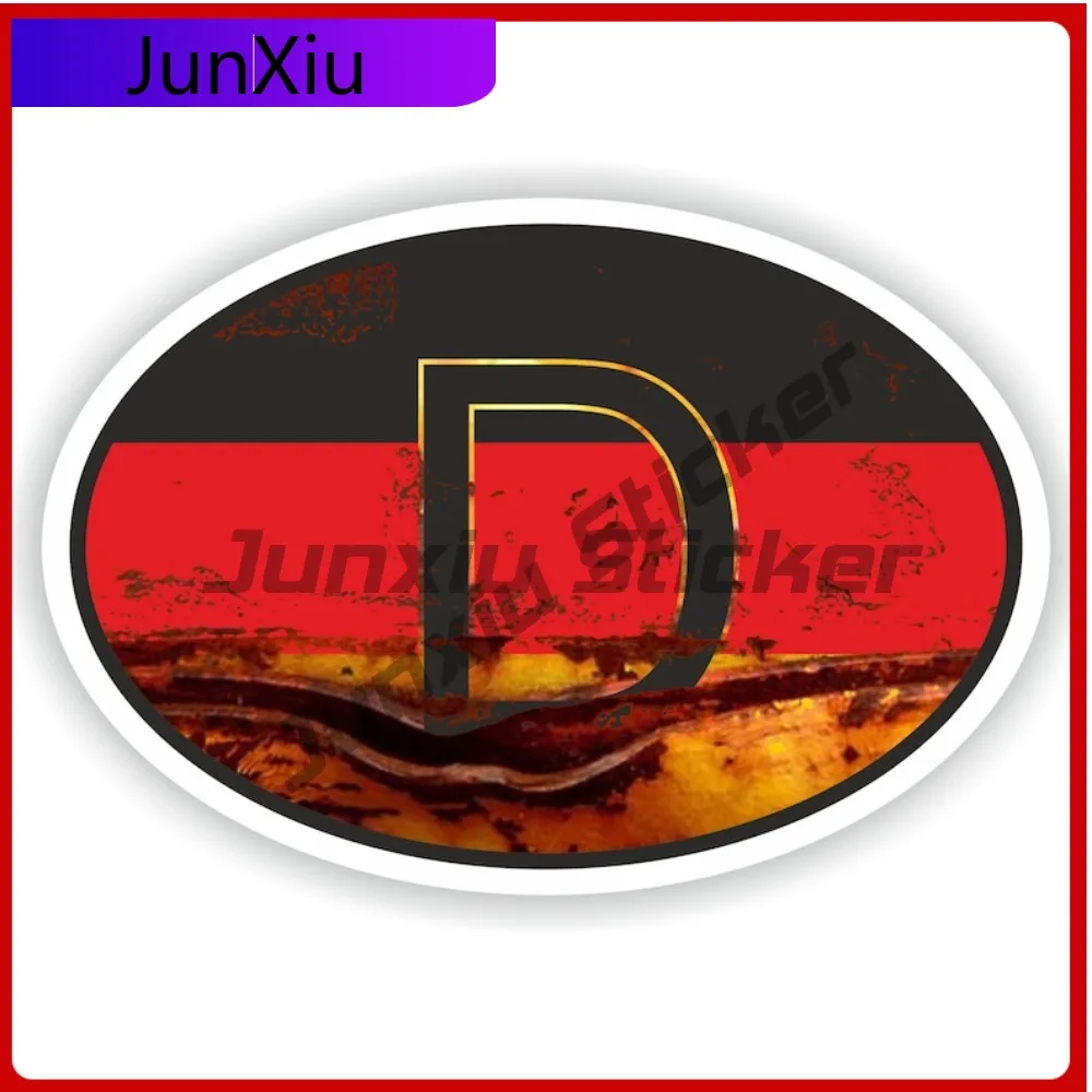 

Vintage D Germany Country Code Oval Sticker With National Flag Badge Sticker Scratch Cover Decals Glass Waterproof Decal Car Suv