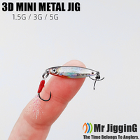 Mr JigginG 5pcs 1.5/3/5g 3D Mini Lure Metal Cast Jig Spoon Jigging Pesca Fish Micro Fishing Lure Artificial Bait Accessories