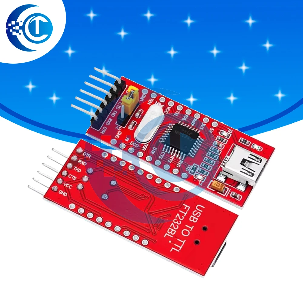 FT232BL FTDI USB to TTL Serial Converter Adapter Module 3.3V-5.5V Mini USB Port Upgraded FT232RL for Arduino