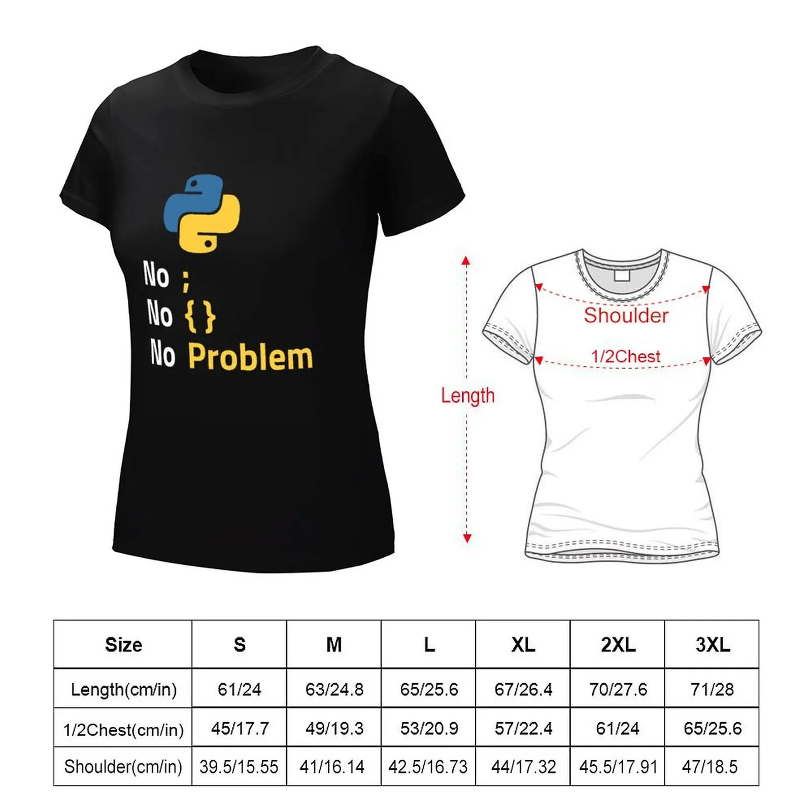 Python Programmer No Problem T-Shirt Aesthetic clothing kawaii clothes shirts graphic tees t-shirts for Women graphic tees