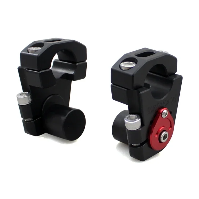 Black Universal Handlebar Mount Clamps Riser For Motorcycles with 28MM(1-1/8