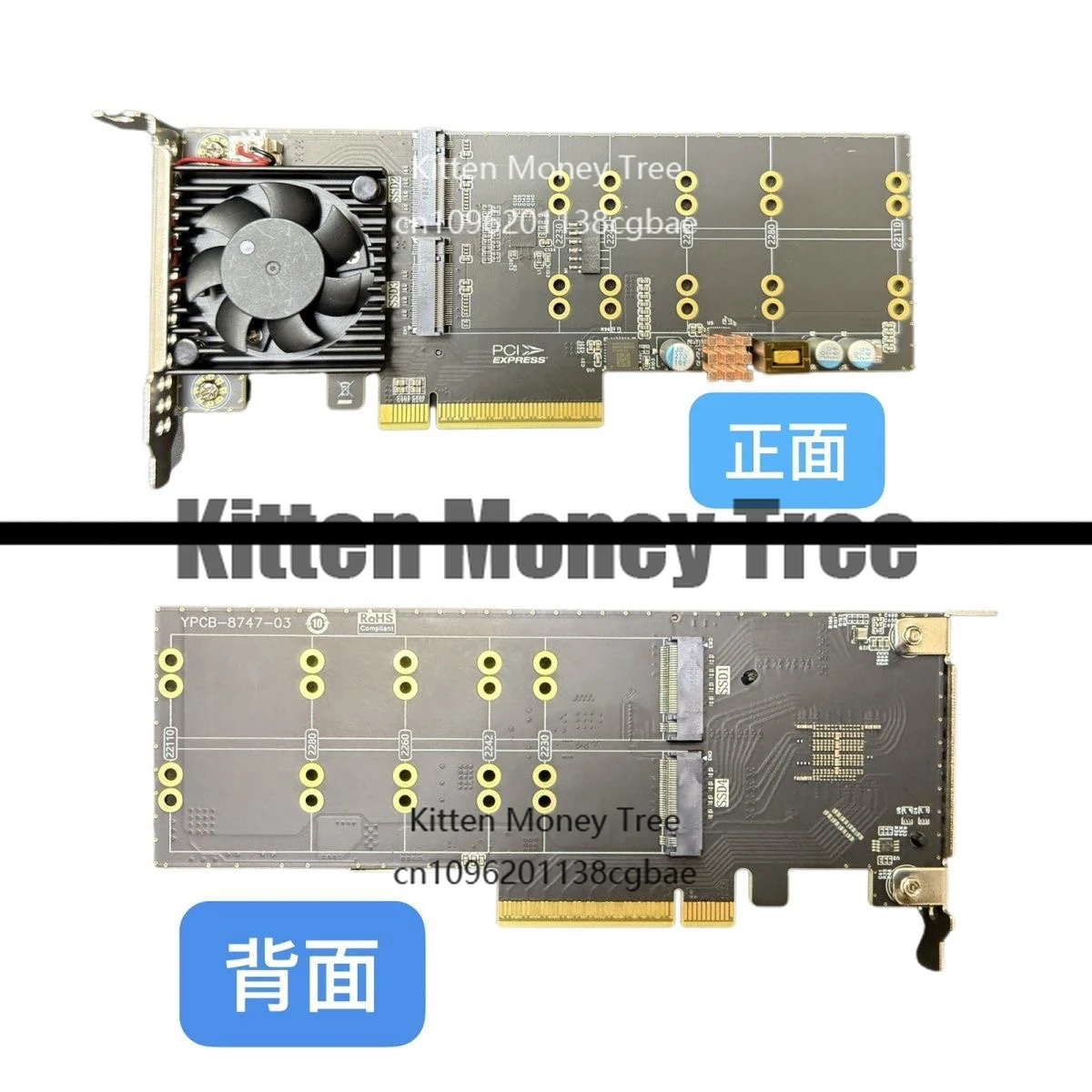 

Drive-free, Split-free, Four-disc M.2 Semi-high Plx8747 Expansion Card