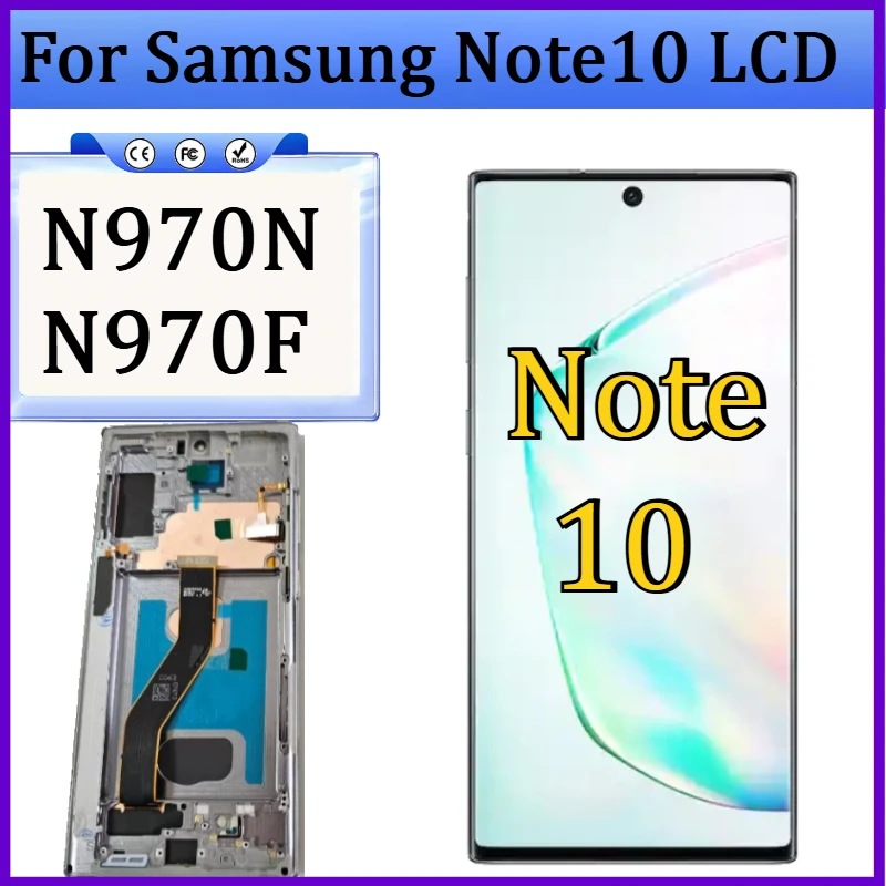 TFT/OLED For Samsung Note10 N970N N970F LCD Display Touch Screen Digitizer with Frame For Samsumg Galaxy Note 10 Replacement