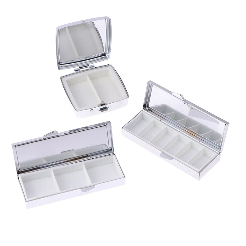 1pc Metal Pill Boxes Medicine Organizer Container Medicine Case Pill Candy Box Round Rectangular Tablet Pill Box Container