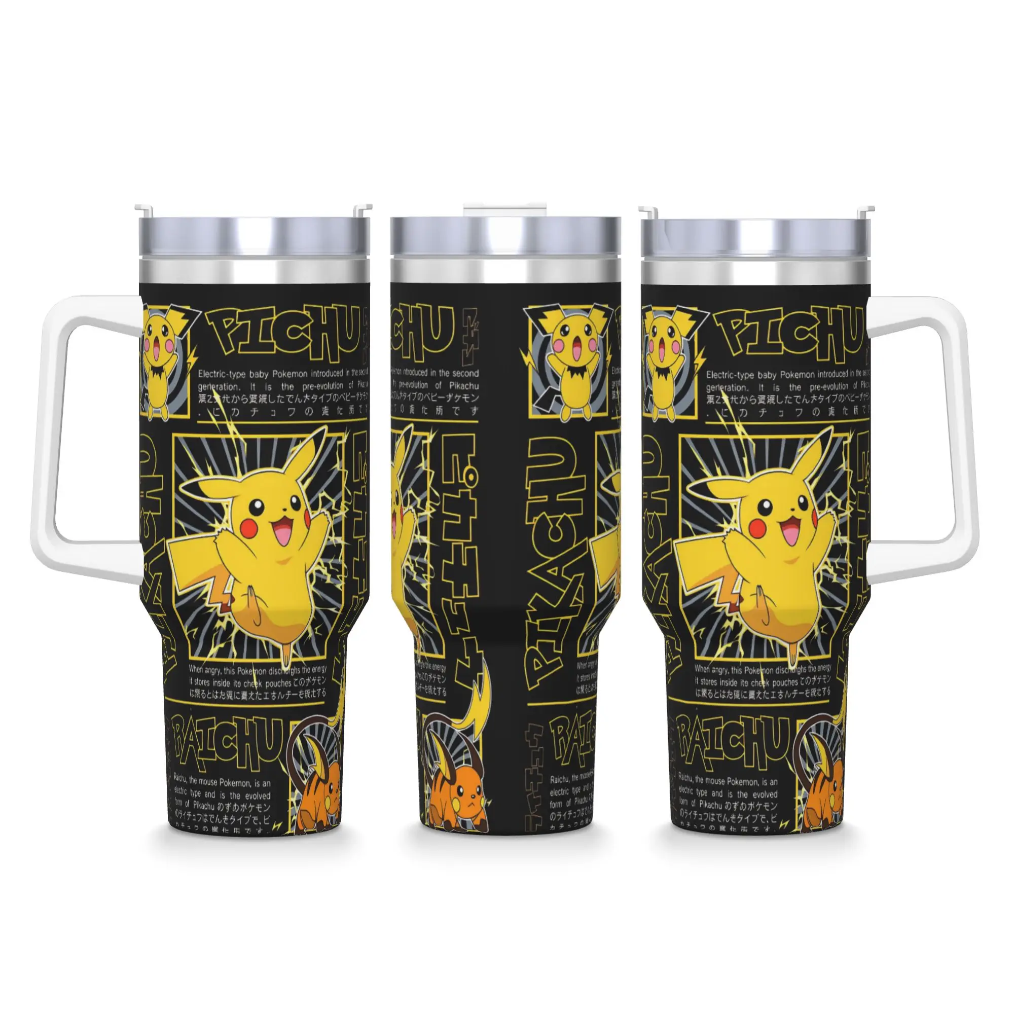 Pokemon Pikachu Stainless Steel Tumbler  Travelist Car Mugs Large Thermal Mug Leakproof Hot Drinks Milk Tea Water Bottle