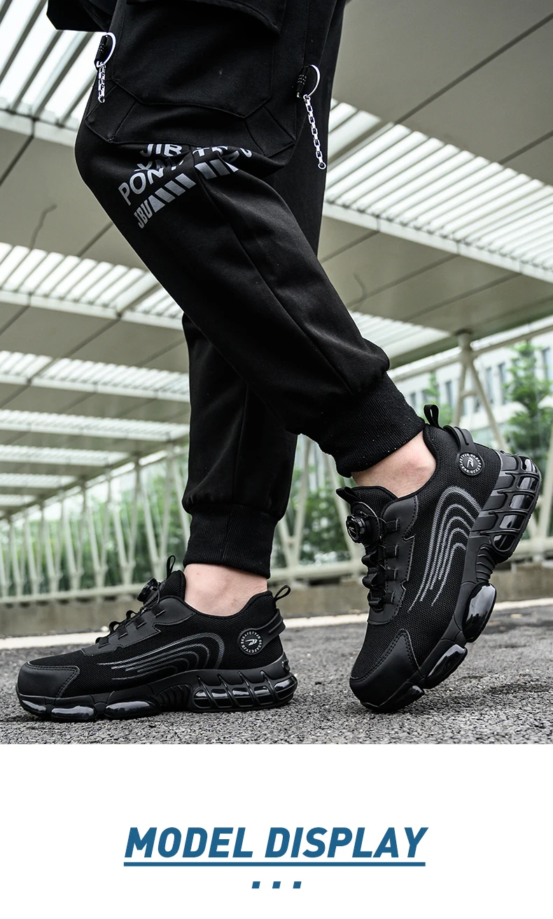 Rotierende Knopf Sicherheitsschuhe Männer Stahlkappe Sneaker Air Kissen Arbeit Mann Pannensichere Arbeitssicherheit Industrielle Schutzschuhe – Detail 24