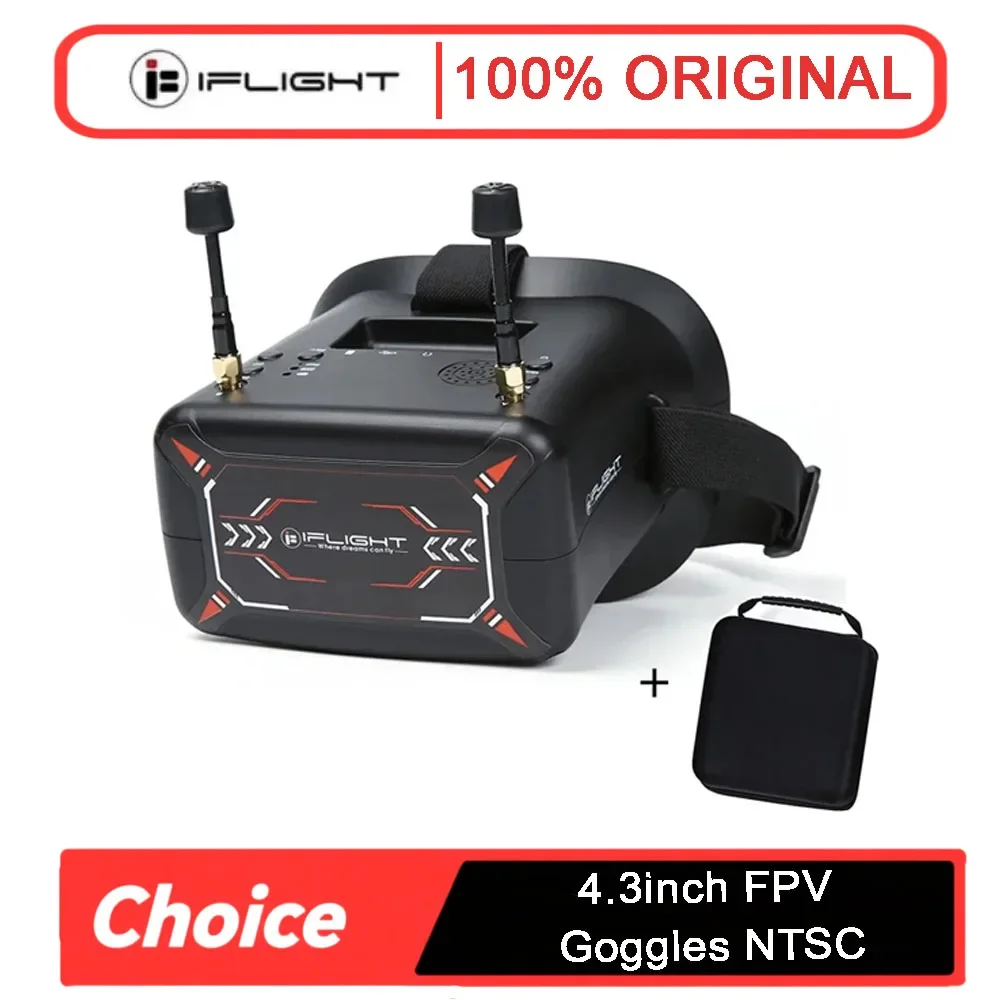 

IFlight 4,3-дюймовые очки FPV — 5,8 ГГц, 40 каналов, видеорегистратор, встроенный аккумулятор 3,7 В, 2000 мАч, для RC FPV-дронов