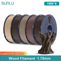 SUNLU 5KG Multiple Wood Filament Wood Texture PLA 3D Printer Filament 1.75MM 1kg/Spool Filament Fit Most FDM 3D Printers