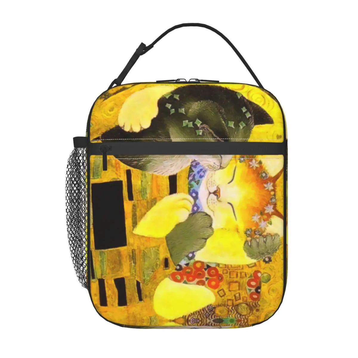 Pet Cat The Kiss Insulated Lunch Tote Bag for Women Gustav Klimt Art Portable Cooler Thermal Bento Box School