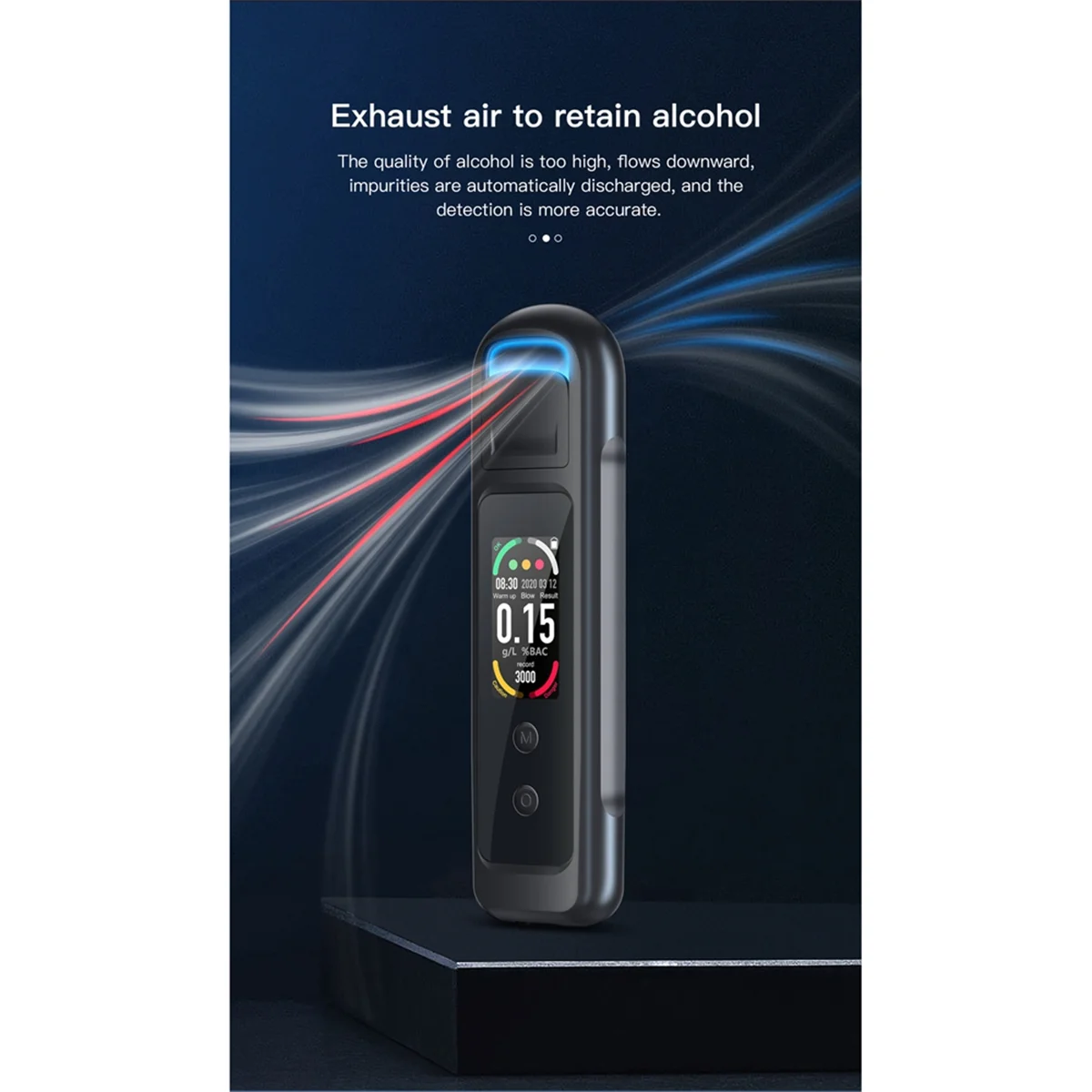 Non- Alcohol with LED Display Screen Memory Function 50 Groups Data Storage for Personal Black