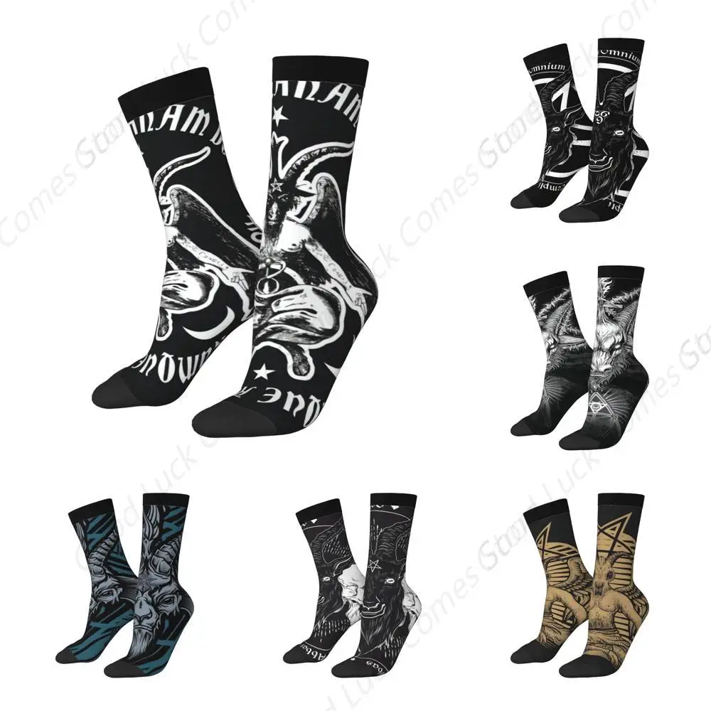 Demon Baphomet Satanic Goat Head Casual Unisex Novelty Socks Fashion Comfortable Dress for Men Women