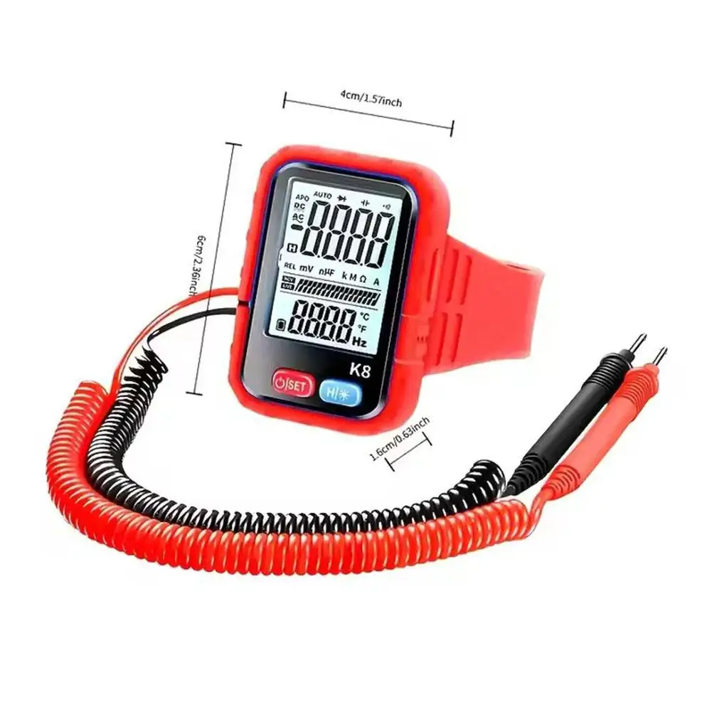 Mini Digital Watch Multimeter High Precision Tester For High-altitude Work Rechargeable Resistance&Continuity Testing