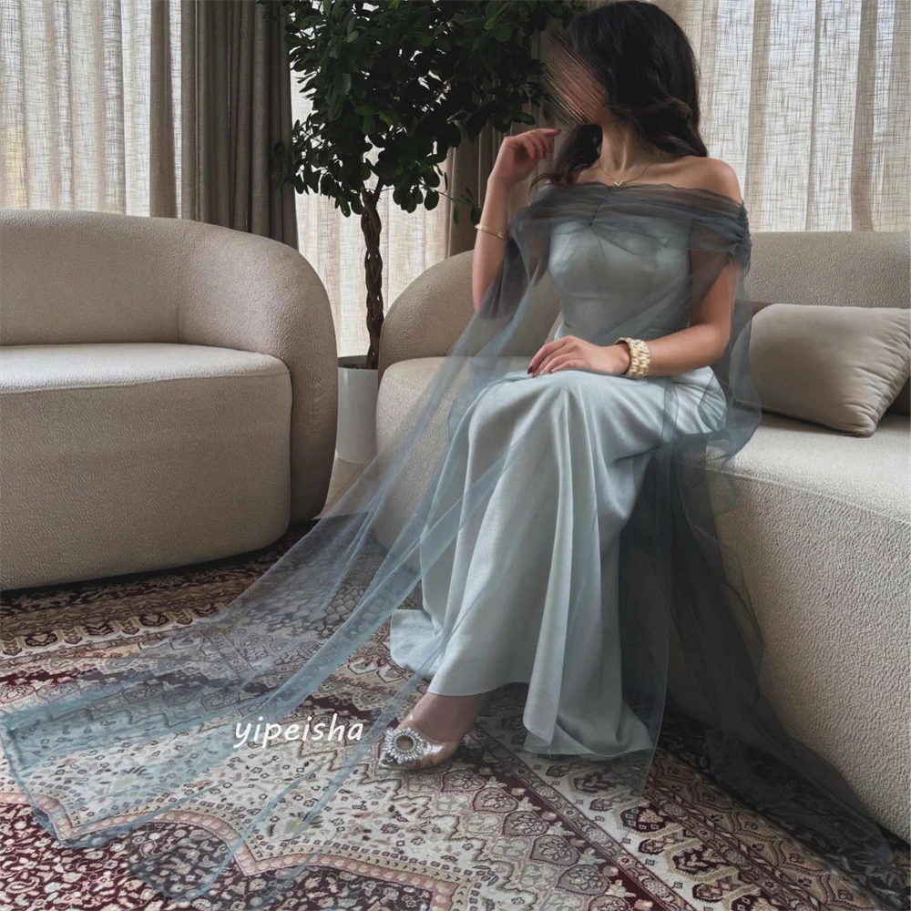 Customized Jiayigong  s Draped Pleat Evening A-line Off-the-shoulder Bespoke Occasion Gown Long Dresses