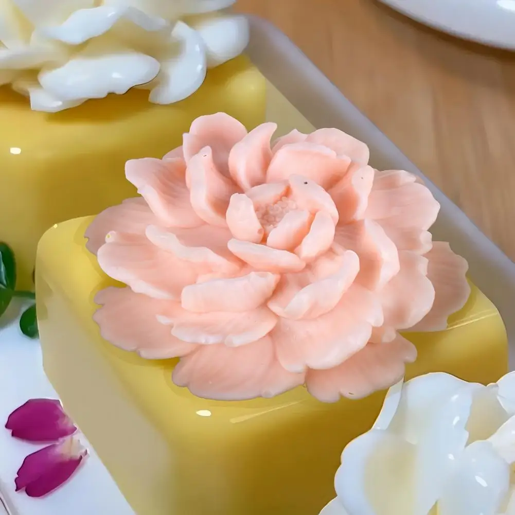 Flower Silicone Molds Flower Candle Molds Rose Peony Fondant Mold for Jelly Chocolate Mousse Cake Decorating 3D Candle Soap Flor