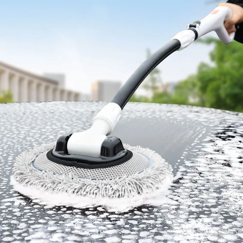 Large Grip Car Wash Brush Chenille Soft Bristles 20° Bend Telescoping Long Handle Mop Super Absorbent Curved Handle
