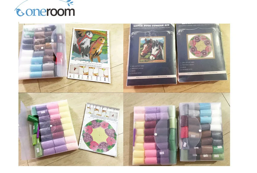 Embroidery Canvas Hook Kits, Unfinished Acrylic Yarn, Embroidery Cushion, Cross Stitch Carpet, 9 Latch, Top Selling SEA