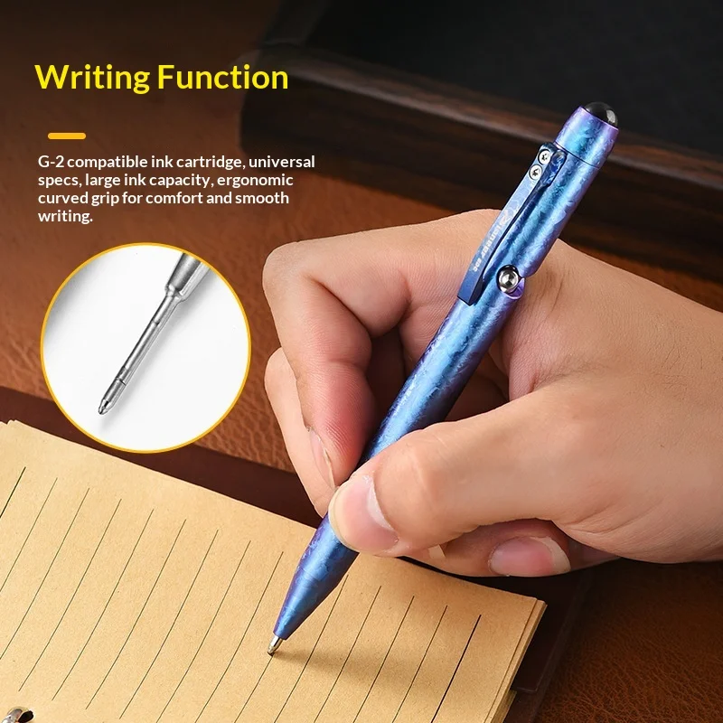 Ceramic Bead Massage Tactical Pen Outdoor Portable Self-Defense Window-Breaking Titanium Alloy Camping Pen ZSB052